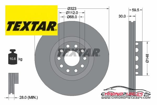 Achat de TEXTAR 92098305 Disque de frein pas chères