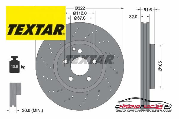 Achat de TEXTAR 92277705 Disque de frein pas chères