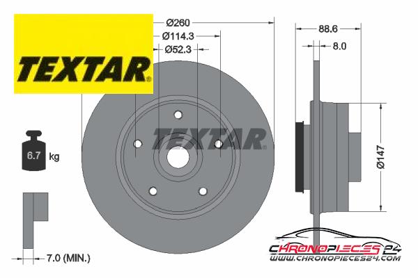 Achat de TEXTAR 92291003 Disque de frein pas chères