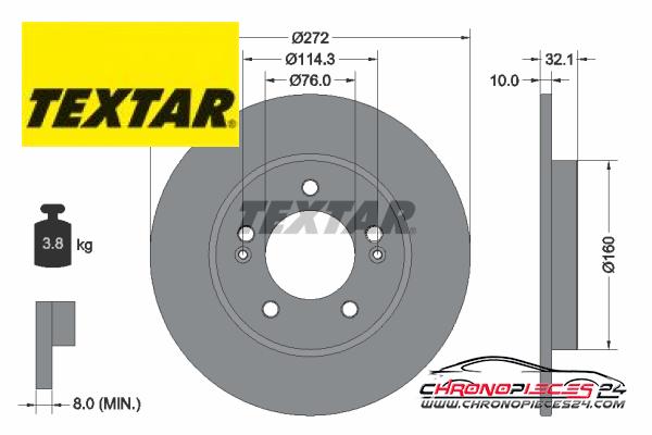 Achat de TEXTAR 92291703 Disque de frein pas chères