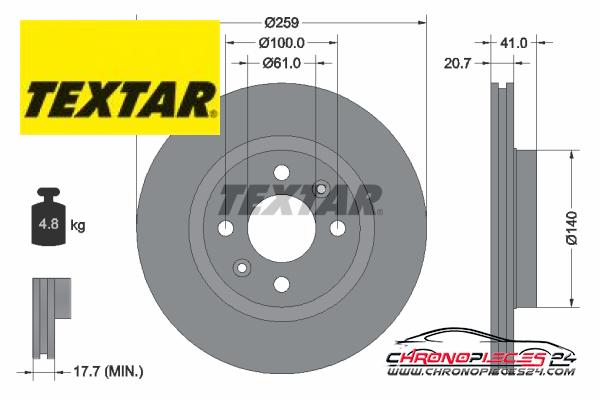 Achat de TEXTAR 92292103 Disque de frein pas chères