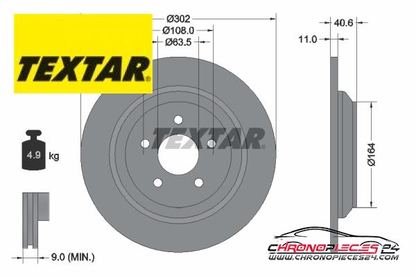 Achat de TEXTAR 92292403 Disque de frein pas chères