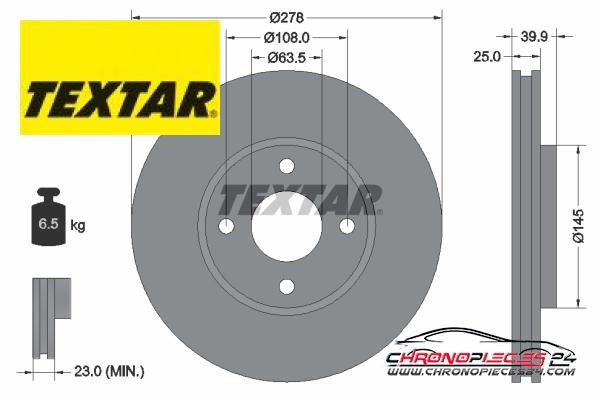 Achat de TEXTAR 92279003 Disque de frein pas chères