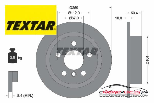 Achat de TEXTAR 92279303 Disque de frein pas chères