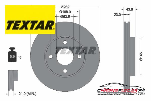 Achat de TEXTAR 92292703 Disque de frein pas chères