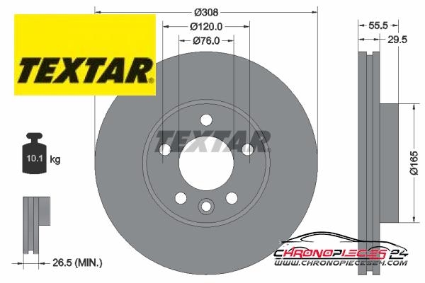 Achat de TEXTAR 92279505 Disque de frein pas chères