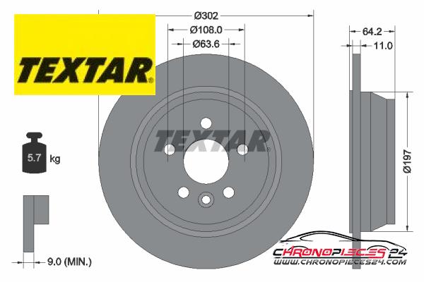 Achat de TEXTAR 92283003 Disque de frein pas chères