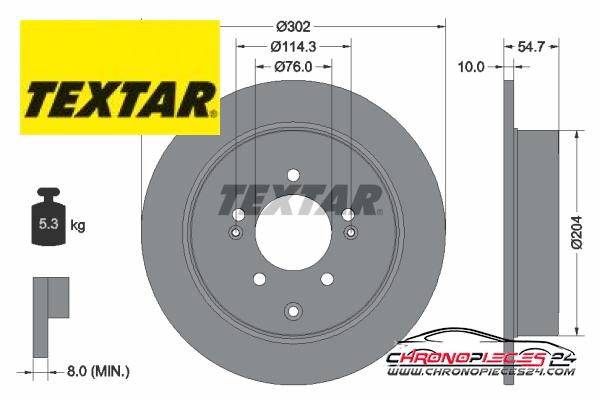 Achat de TEXTAR 92294903 Disque de frein pas chères