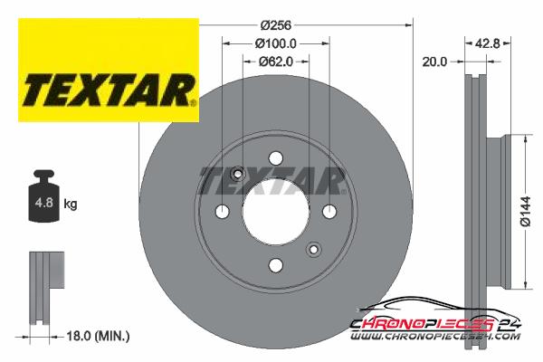 Achat de TEXTAR 92295403 Disque de frein pas chères