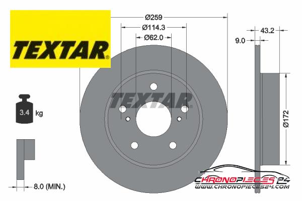 Achat de TEXTAR 92308303 Disque de frein pas chères