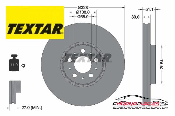 Achat de TEXTAR 92284105 Disque de frein pas chères