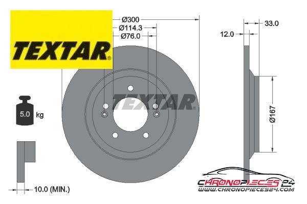 Achat de TEXTAR 92296303 Disque de frein pas chères