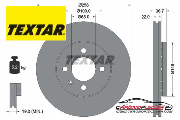 Achat de TEXTAR 92287003 Disque de frein pas chères