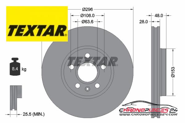 Achat de TEXTAR 92287505 Disque de frein pas chères