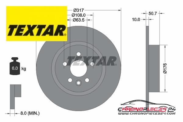 Achat de TEXTAR 92300403 Disque de frein pas chères