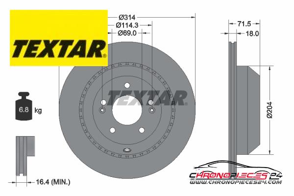 Achat de TEXTAR 92300803 Disque de frein pas chères