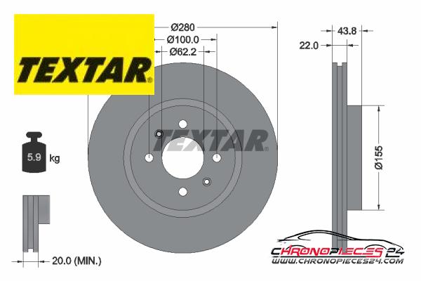 Achat de TEXTAR 92288303 Disque de frein pas chères