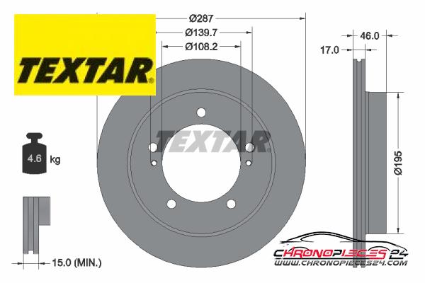 Achat de TEXTAR 92314103 Disque de frein pas chères