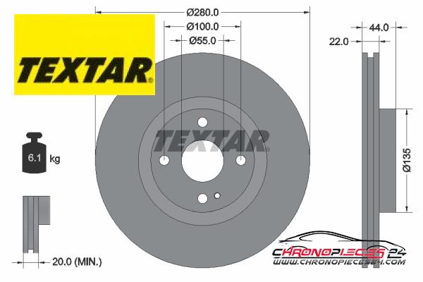 Achat de TEXTAR 92301503 Disque de frein pas chères