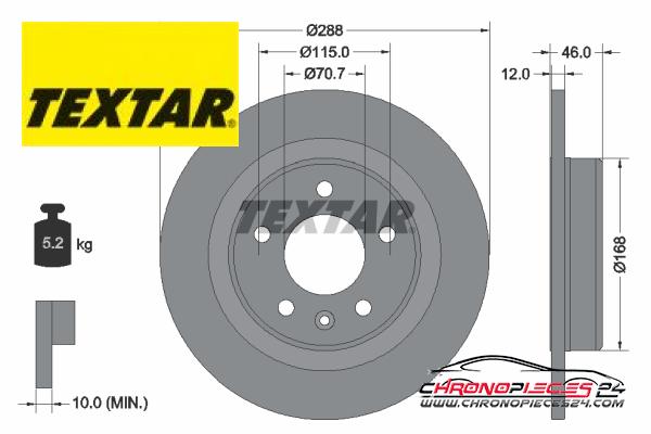 Achat de TEXTAR 92314603 Disque de frein pas chères