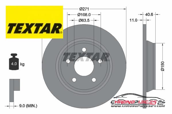 Achat de TEXTAR 92303503 Disque de frein pas chères