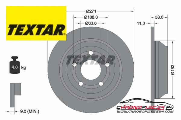 Achat de TEXTAR 92327403 Disque de frein PRO pas chères