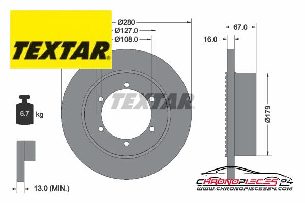 Achat de TEXTAR 92304003 Disque de frein  pas chères