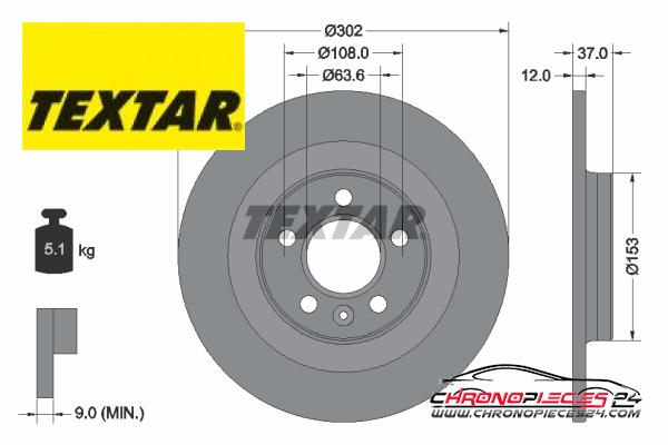 Achat de TEXTAR 92304703 Disque de frein pas chères