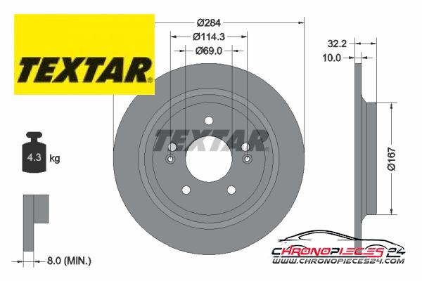 Achat de TEXTAR 92316303 Disque de frein pas chères