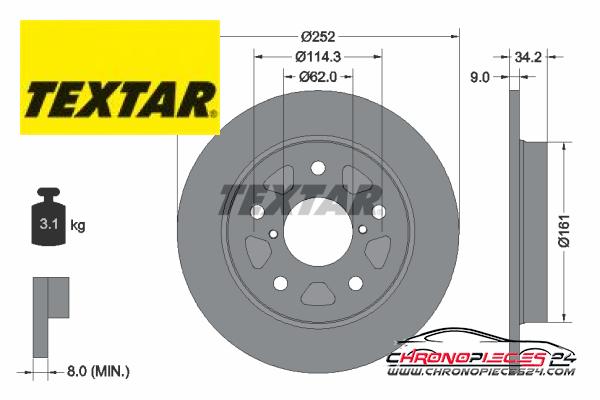 Achat de TEXTAR 92305703 Disque de frein pas chères