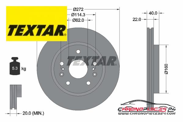 Achat de TEXTAR 92329603 Disque de frein PRO pas chères