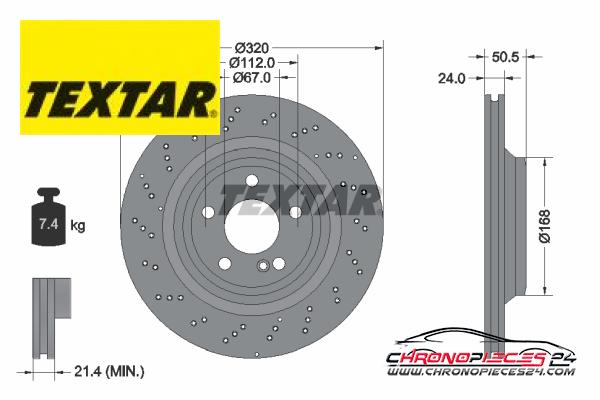 Achat de TEXTAR 92317505 Disque de frein PRO+ pas chères