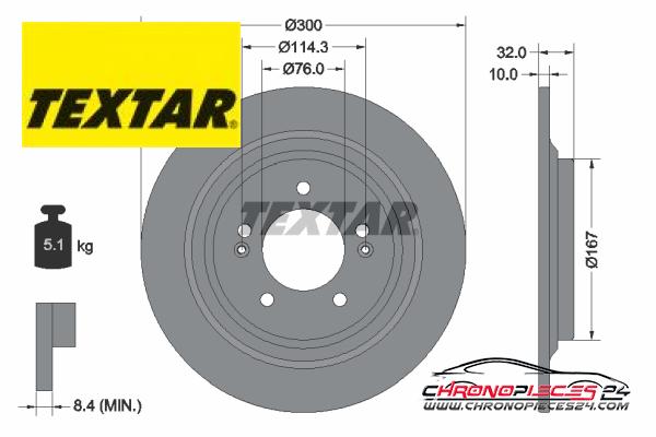 Achat de TEXTAR 92332703 Disque de frein PRO pas chères