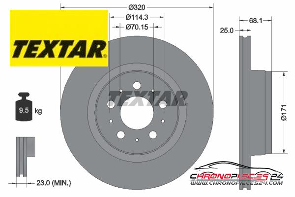 Achat de TEXTAR 92333005 Disque de frein PRO+ pas chères