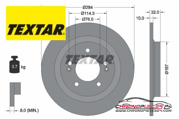 Achat de TEXTAR 92333303 Disque de frein PRO pas chères