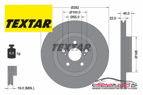 Achat de TEXTAR 92333503 Disque de frein PRO pas chères