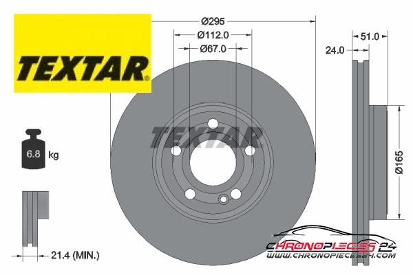 Achat de TEXTAR 92323505 Disque de frein PRO+ pas chères