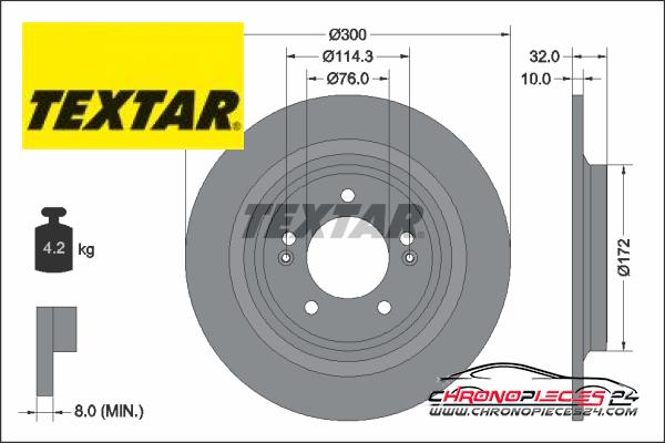 Achat de TEXTAR 92337203 Disque de frein PRO pas chères