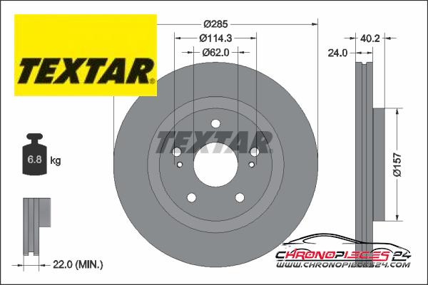 Achat de TEXTAR 92337303 Disque de frein PRO pas chères