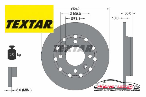 Achat de TEXTAR 92325803 Disque de frein PRO pas chères