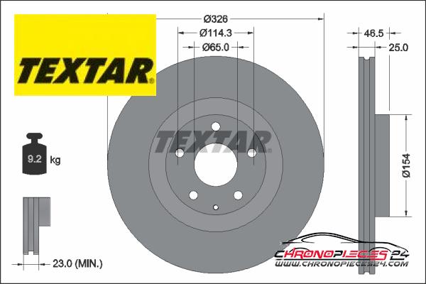 Achat de TEXTAR 92337603 Disque de frein  pas chères