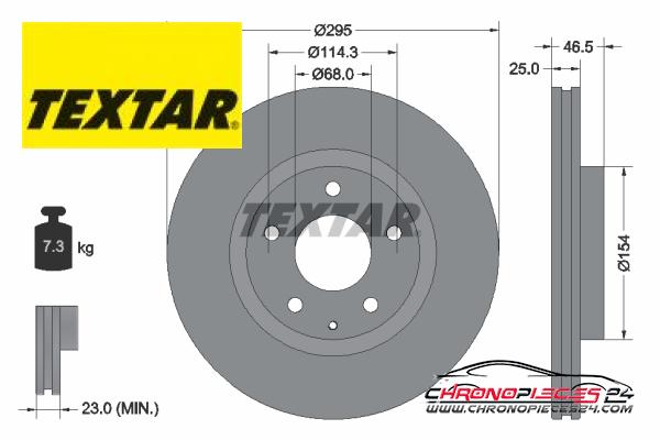 Achat de TEXTAR 92326203 Disque de frein PRO pas chères