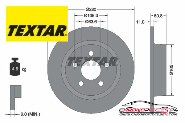 Achat de TEXTAR 92326403 Disque de frein PRO pas chères