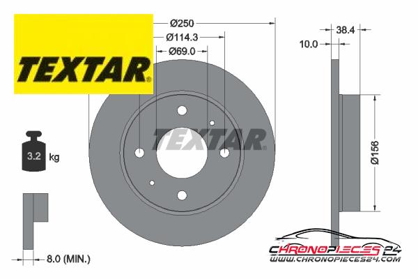 Achat de TEXTAR 92134903 Disque de frein pas chères