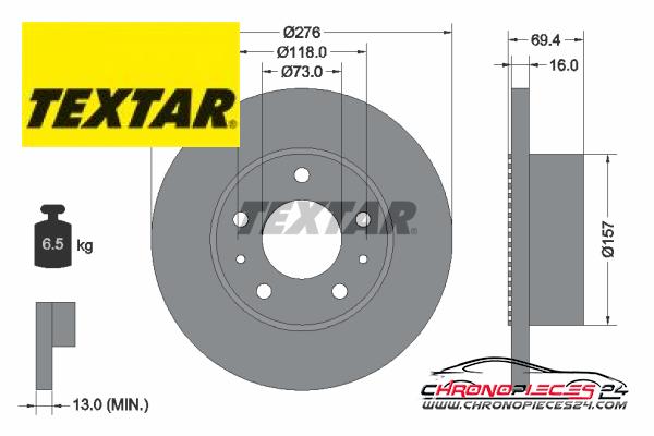 Achat de TEXTAR 93104800 Disque de frein pas chères