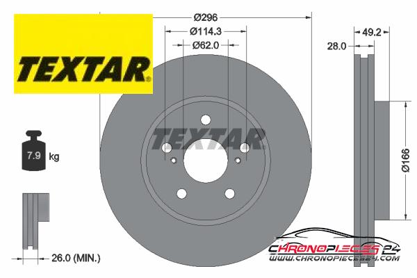 Achat de TEXTAR 92135800 Disque de frein pas chères