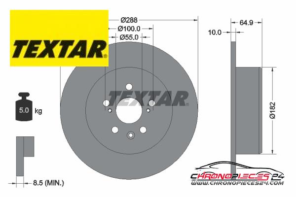 Achat de TEXTAR 92135903 Disque de frein pas chères