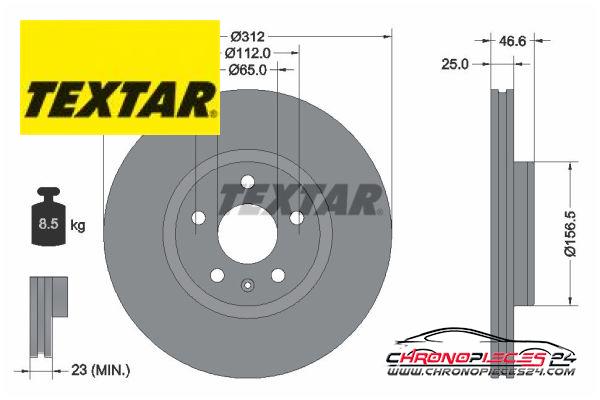 Achat de TEXTAR 92343203 Disque de frein PRO pas chères