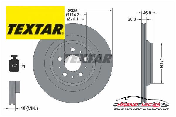 Achat de TEXTAR 92343303 Disque de frein PRO pas chères