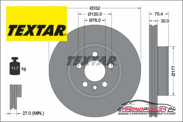 Achat de TEXTAR 92345105 Disque de frein PRO+ pas chères